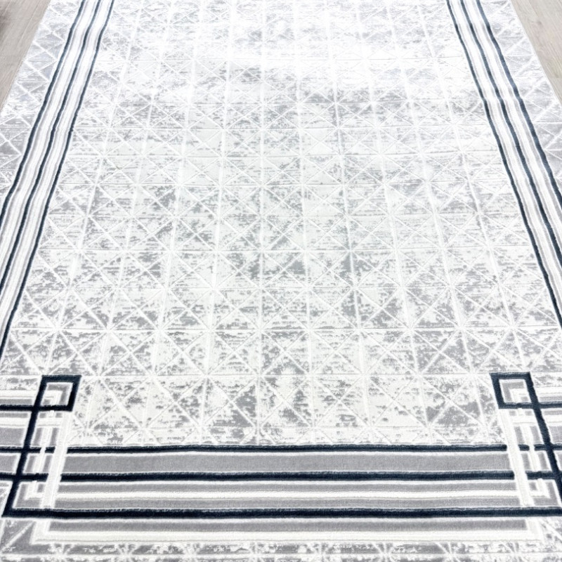 SOFT DOKUMA HALI 43176 GRİ-MAVİ