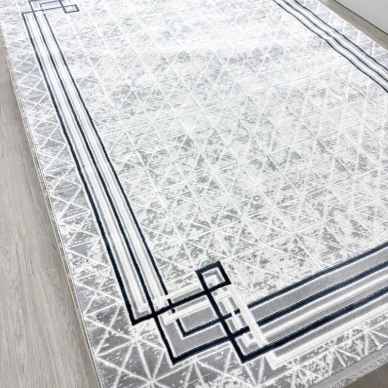 SOFT DOKUMA HALI 43176 GRİ-MAVİ
