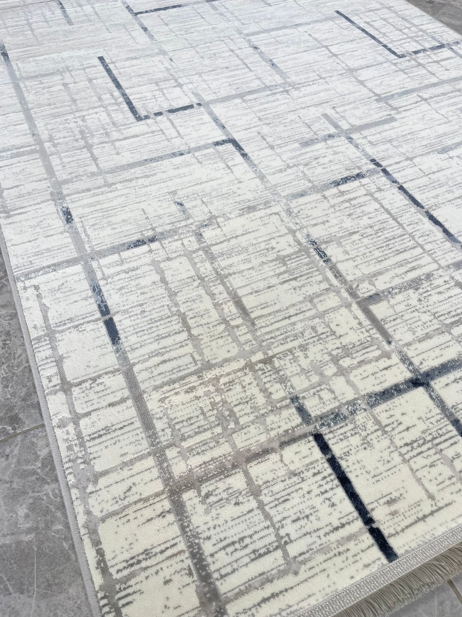 4 Mevsim Akrilik Halı 4217 Gri Lacivert
