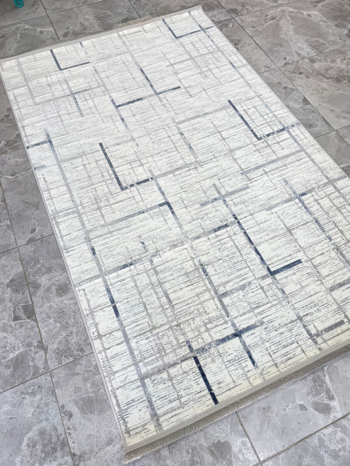4 Mevsim Akrilik Halı 4217 Gri Lacivert 2